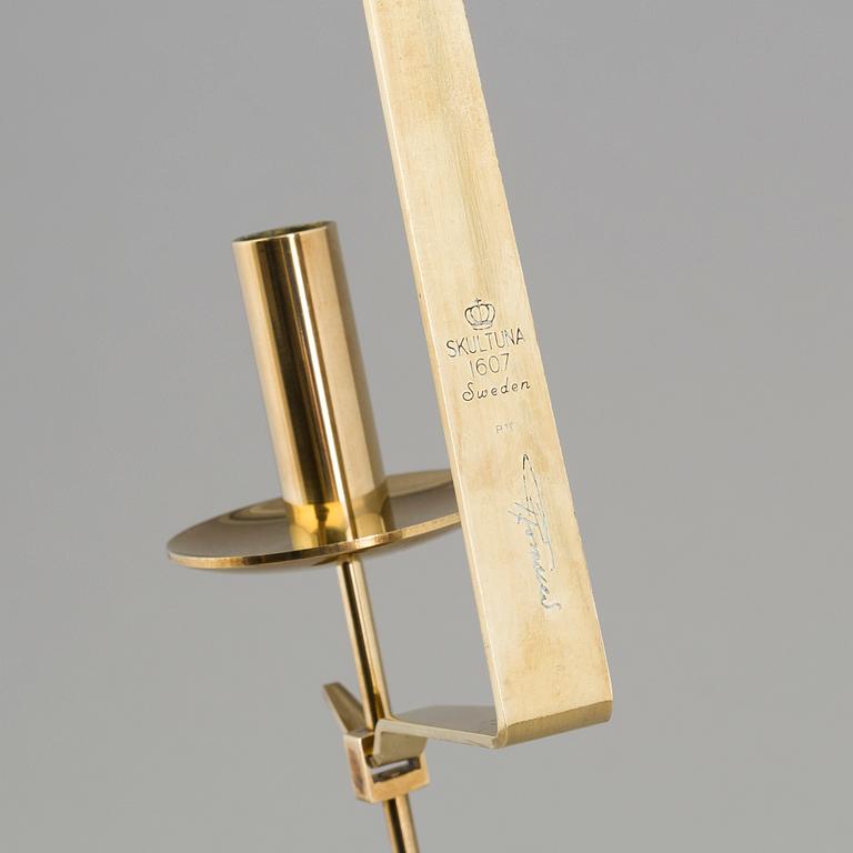 A pair of 20th century brass wall candleholders "Pendel" design Pierre Forssell for Skltuna, Sweden.
