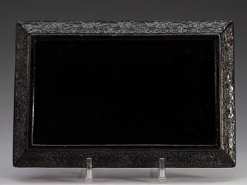 A black lacquer tray, presumably late Qing dynasty/early 20th Century.