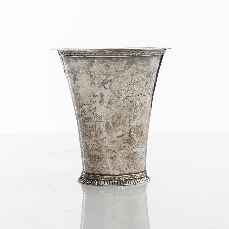 A Swedish silver beaker, mark of Berndt Halck, Halmstad 1763.
