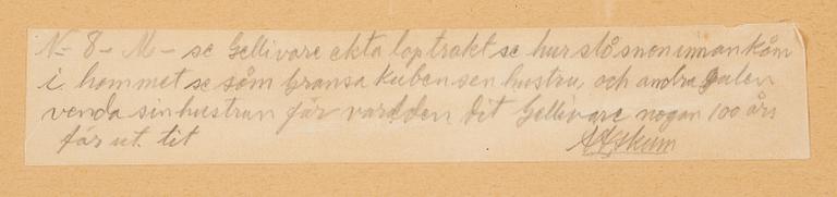 Nils Nilsson Skum, mixed media on paper, signed.