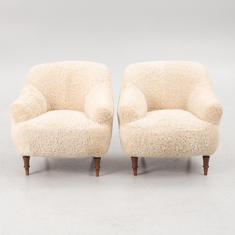 Armchairs, a pair, Swedish Modern, circa the mid-20th century.