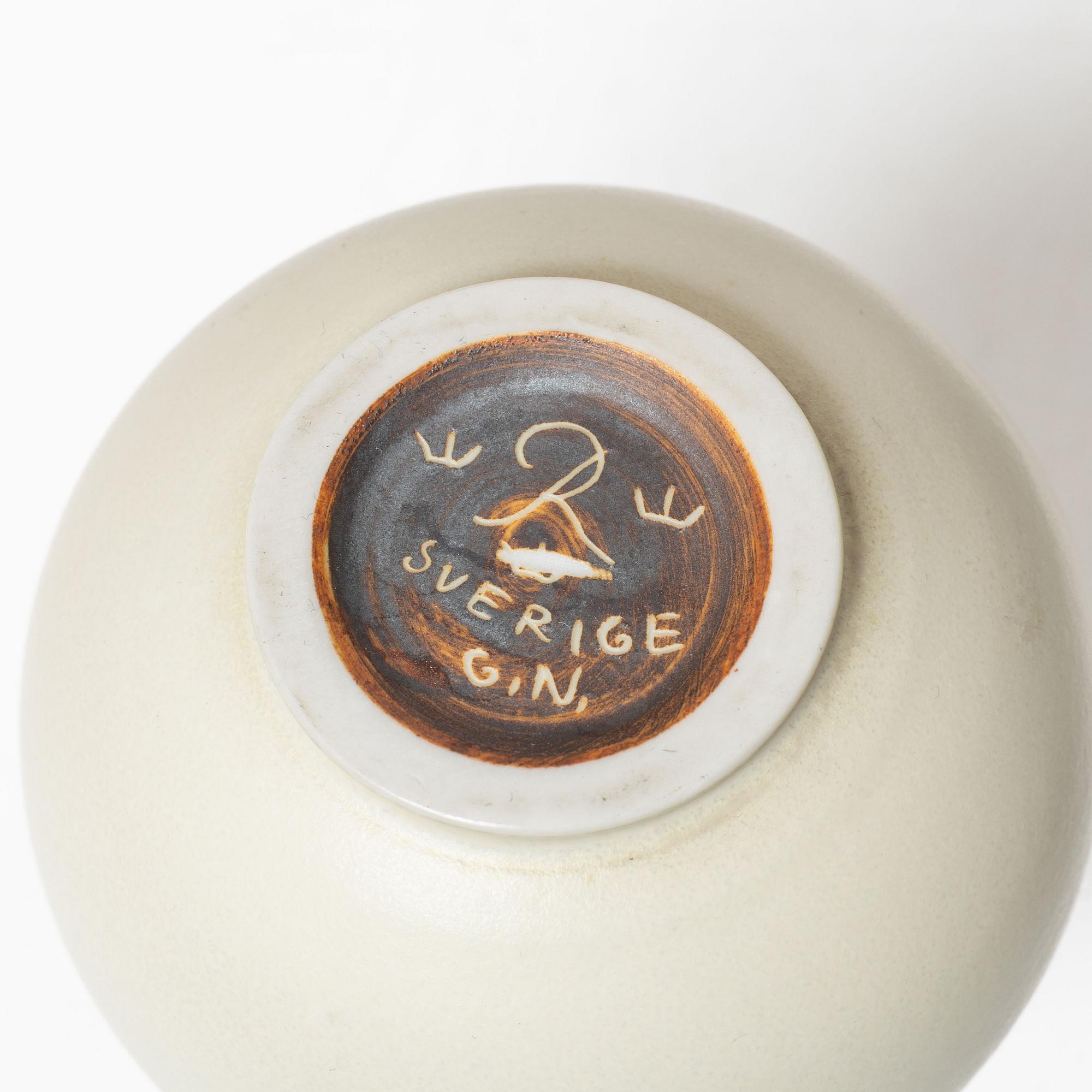 Gunnar Nylund, vaser, 3 st och skål, stengods, Rörstrand.