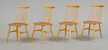 STOLAR, 4 st, "Fanett", Ilmari Tapiovaara, Edsbyverken. Formgiven 1955.