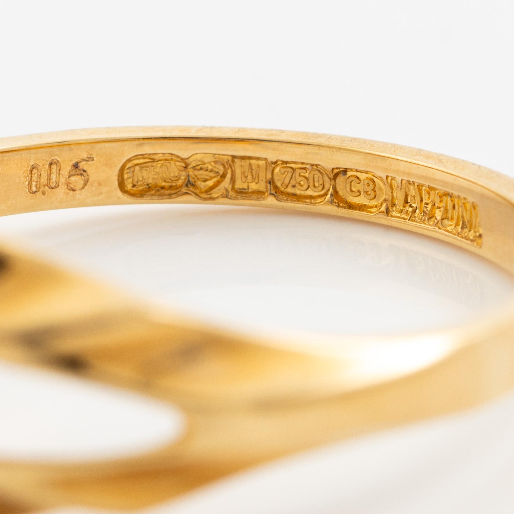 Lapponia, ring, 18K gold with a round brilliant-cut diamond, Finland 1980.