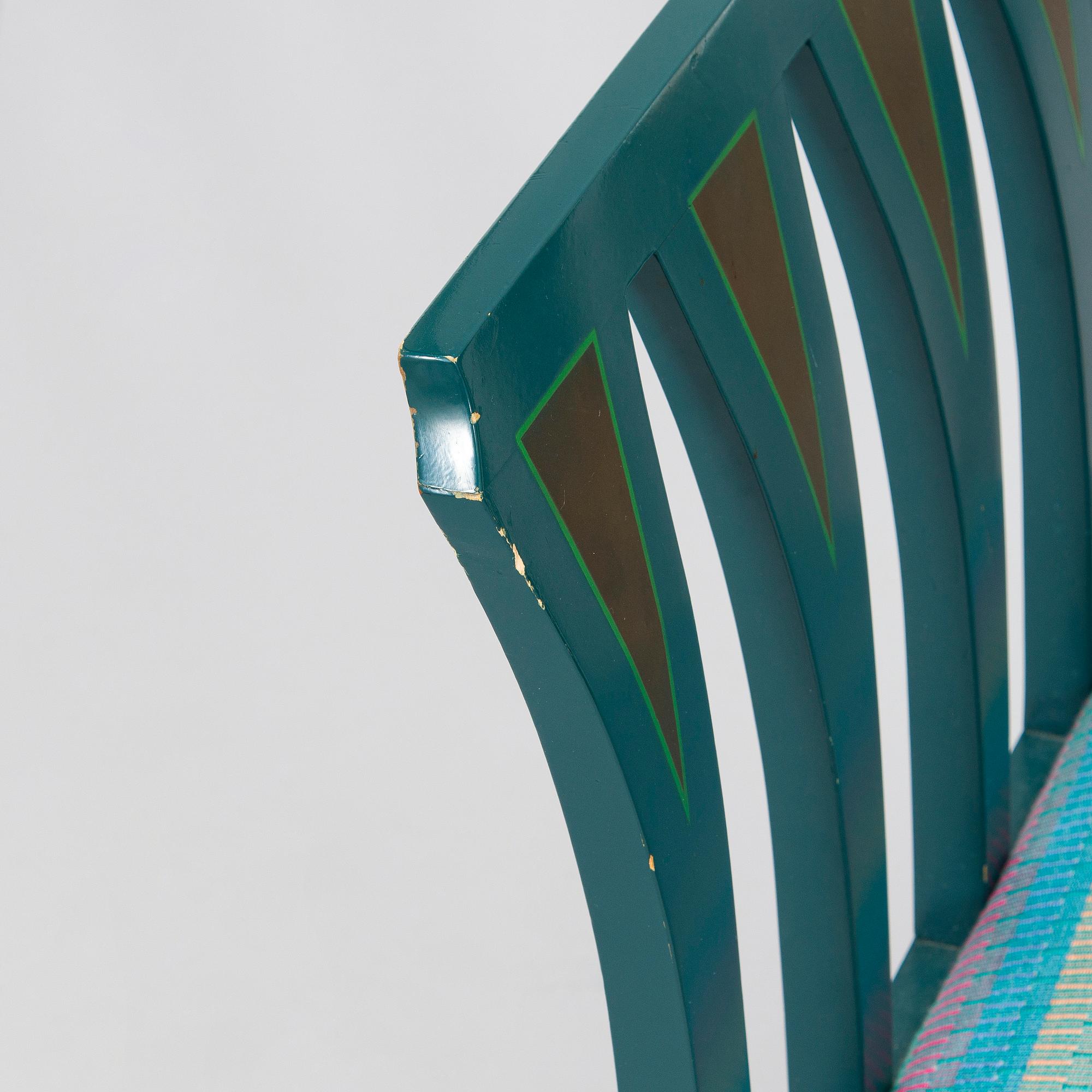 Eliel Saarinen, a pair of 'The Blue Chair' armchairs for Adelta Finland 1980s.