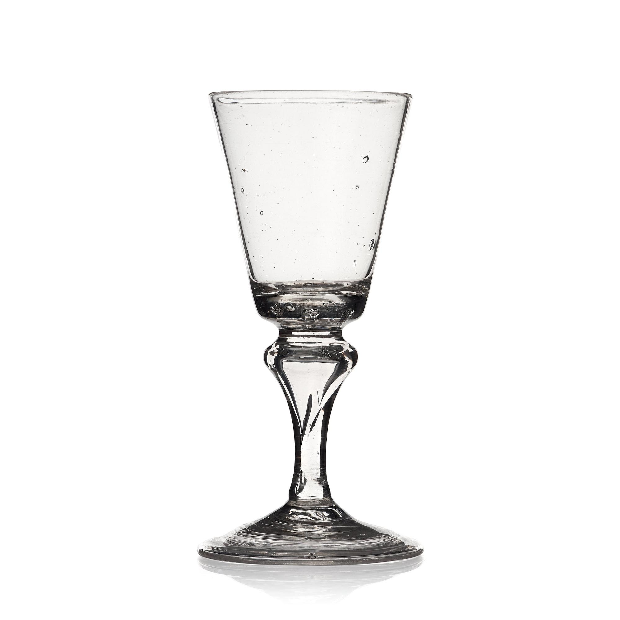 A set of 10 wine glasses, 18th Century.