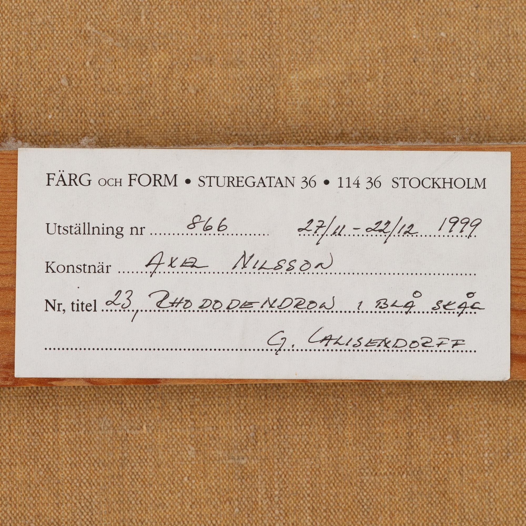 Axel Nilsson, "Rhododendron i blå skål".