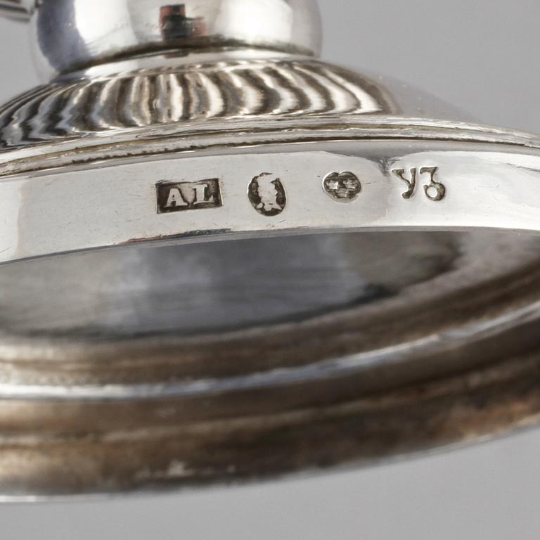 GRÄDDKANNA, silver, empire, Anders Lundqvist, Stockholm, 1829. Vikt 205 g.