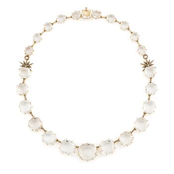 492. An 18K gold and rockcrystal H.Stern necklace set with round brilliant-cut diamonds "Moonlight".