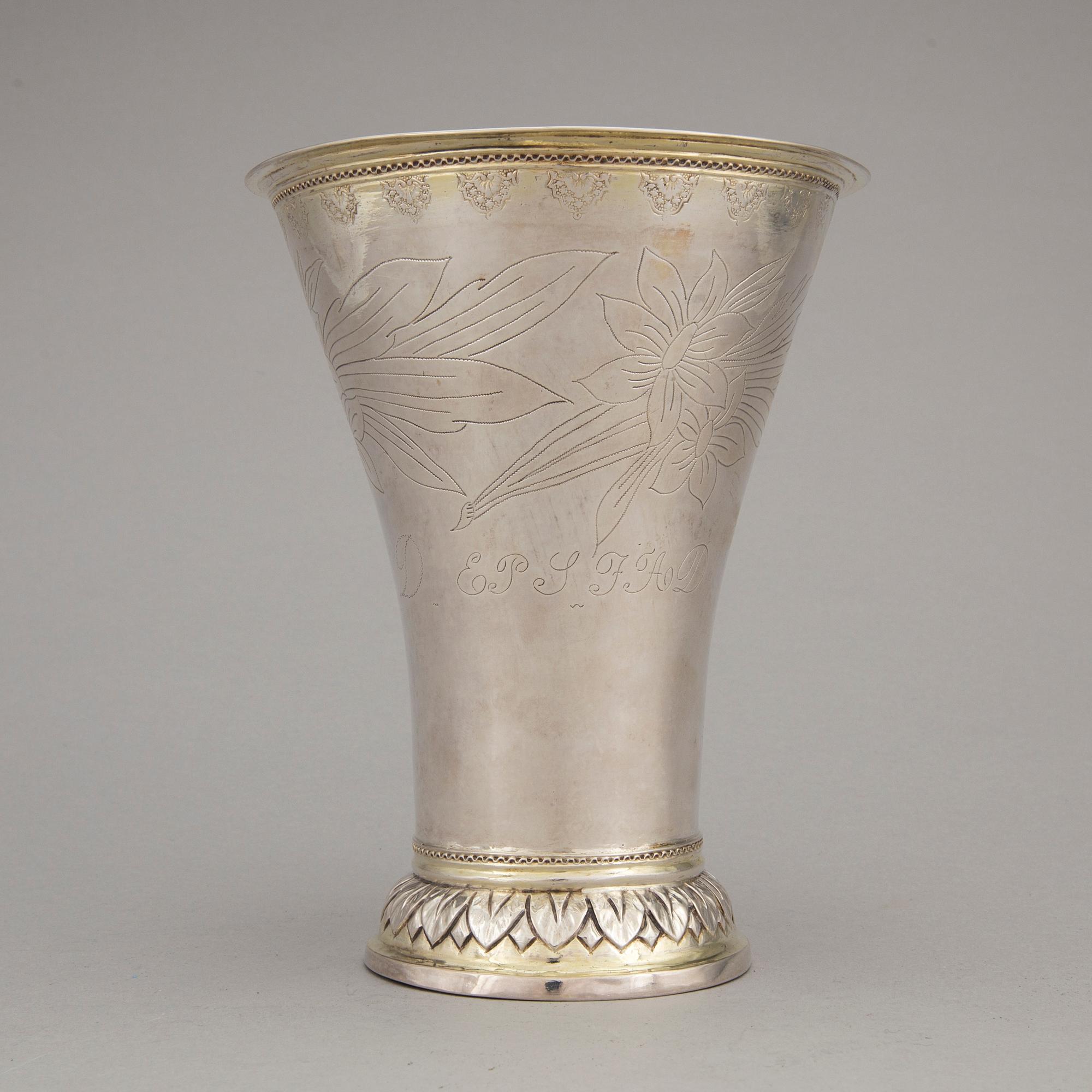 BÄGARE, silver, Olof Sedin, Gävle 1793. Vikt ca 305 gram.