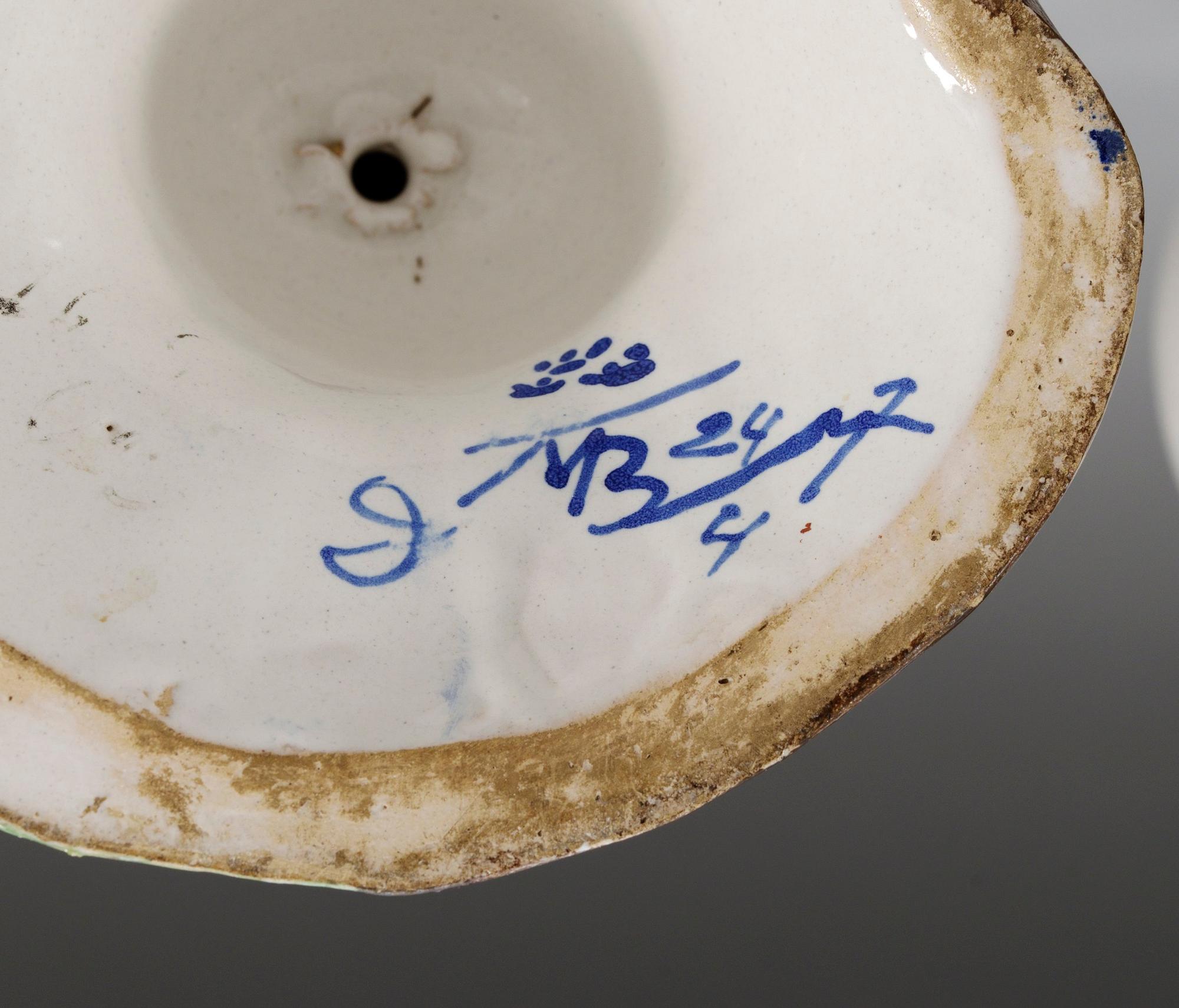 A pair of Marieberg faience vases with covers, 18th Century. (2).