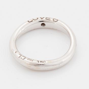 Ole Lynggaard, Charlotte Lynggaard, Love ring nr 3 vitguld med briljantslipad diamant ca 0.015 ct.