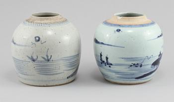 BOJANER, 2 st, porslin, Kina, 1800-tal.