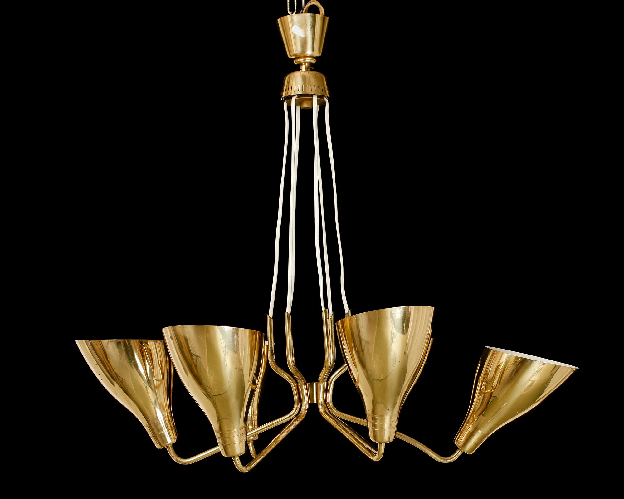TAKLAMPA, möjligen Paavo Tynell, 1900-talets mitt. Höjd ca 75 cm.