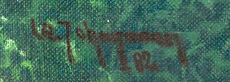 Leif Johansson, olja på pannå signerad och daterad 82.