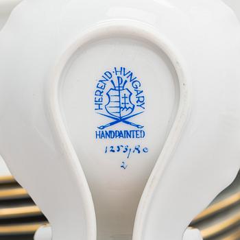 A 14-piece set of Herend 'Rotchild Bird' porcelain tableware, Hungary 1970s-1980s.