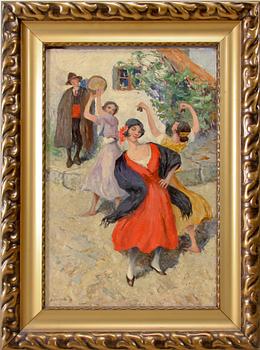 ALLAN ÖSTERLIND, olja på pannå. Sign.