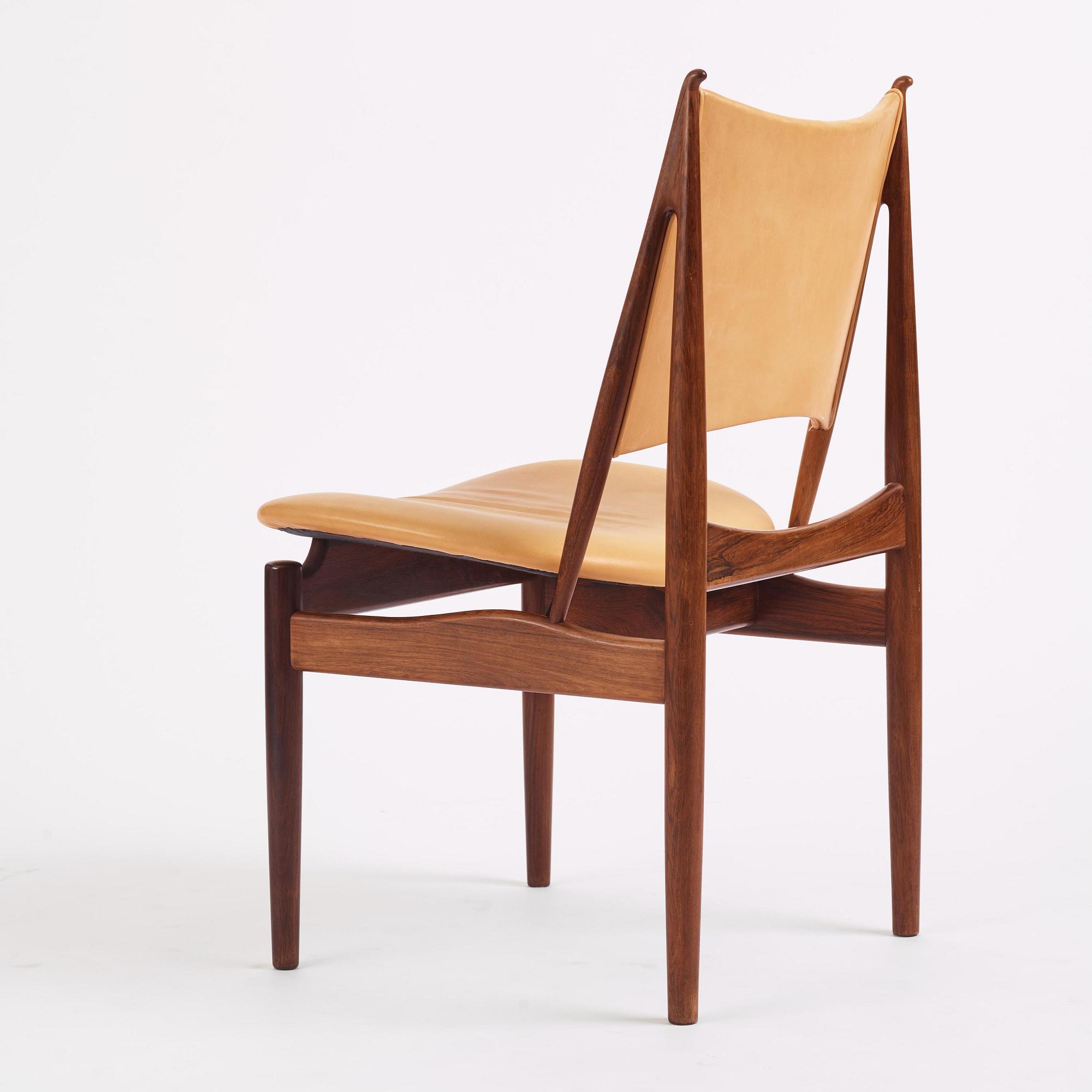 Finn Juhl, a rosewood "Egyptian" chair model FJ49, cabinetmaker Niels Vodder, Copenhagen, 1950s-60s.