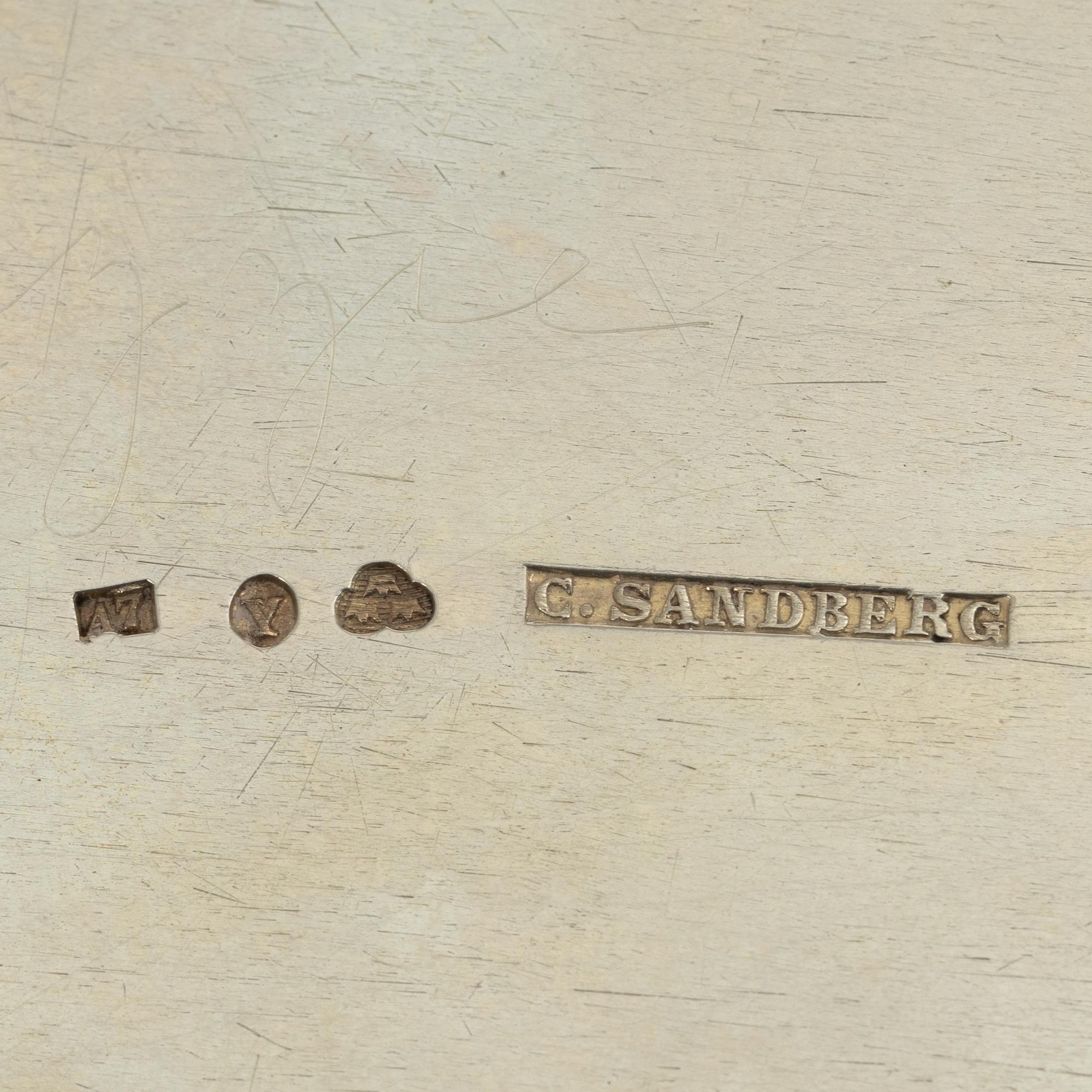 Karott med lock, silver, Carl Sandberg, Ystad 1903.