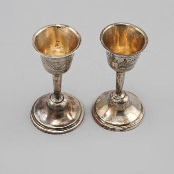 KALKAR, 2 st, silver, Johannes Lyberg, Ulricehamn, 1804, vikt 99 g.