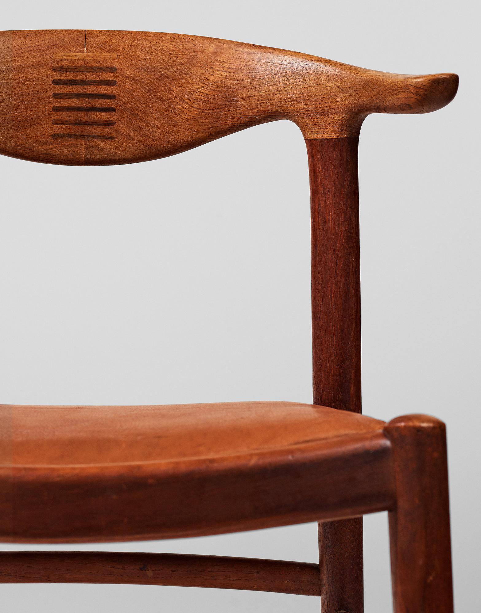 HANS J WEGNER, stol, "Cowhorn chair", en tidig version av "JH 505" för Johannes Hansen, 1950-tal.