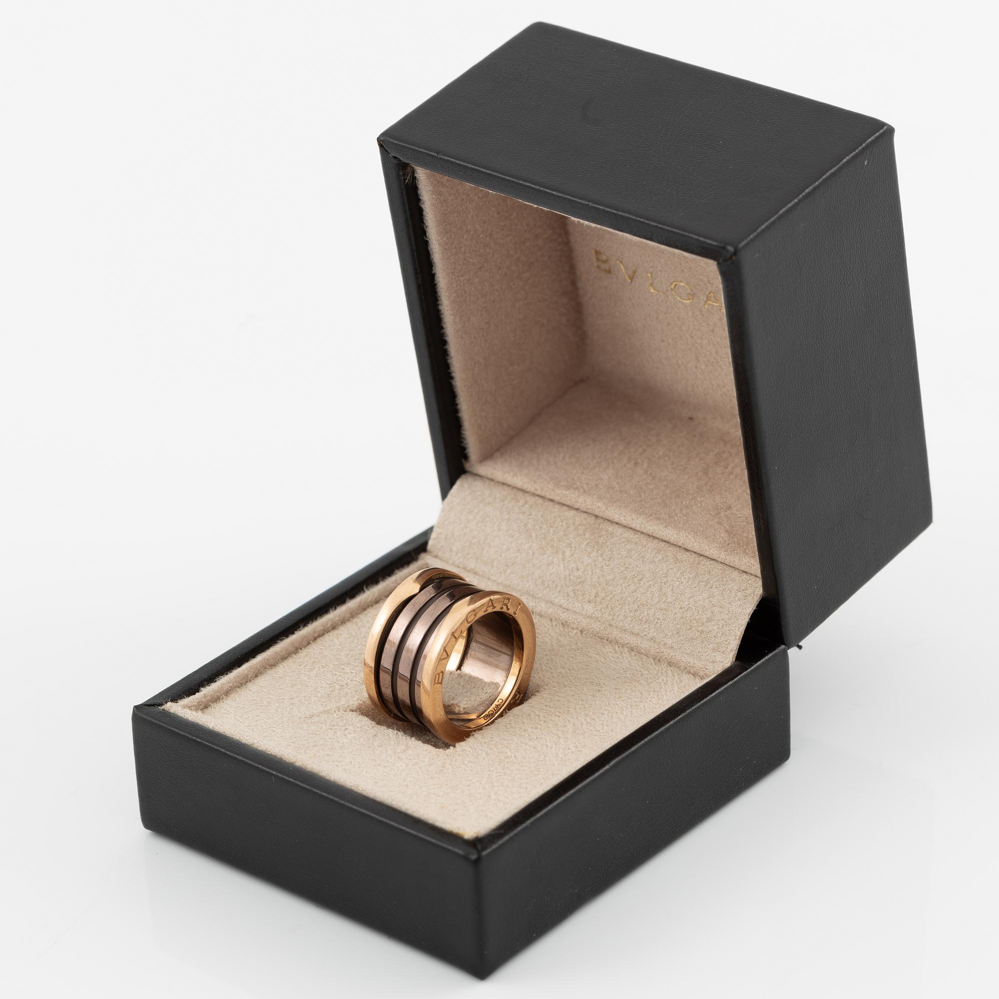 Bulgari, ring, B.zero1, 18K roséguld med keramik.