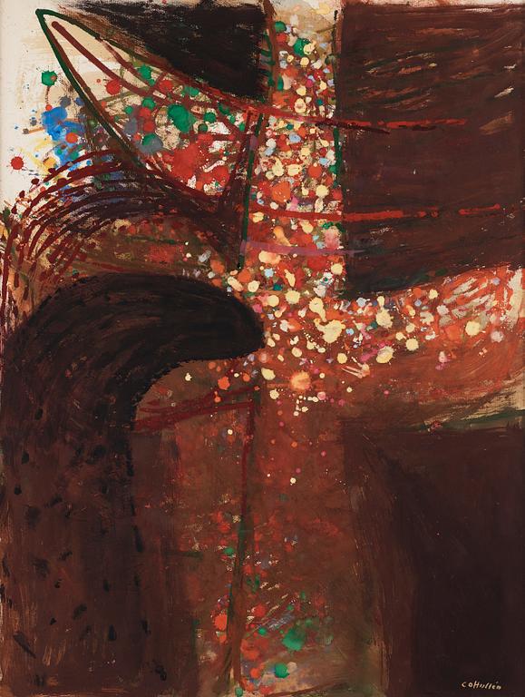 CO Hultén, gouache on paper, signed and executed in the 1950s.