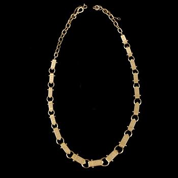 COLLIER/KLOCKKEDJA, guld 18K, delvis 1800-tal. Vikt ca 30 gram.