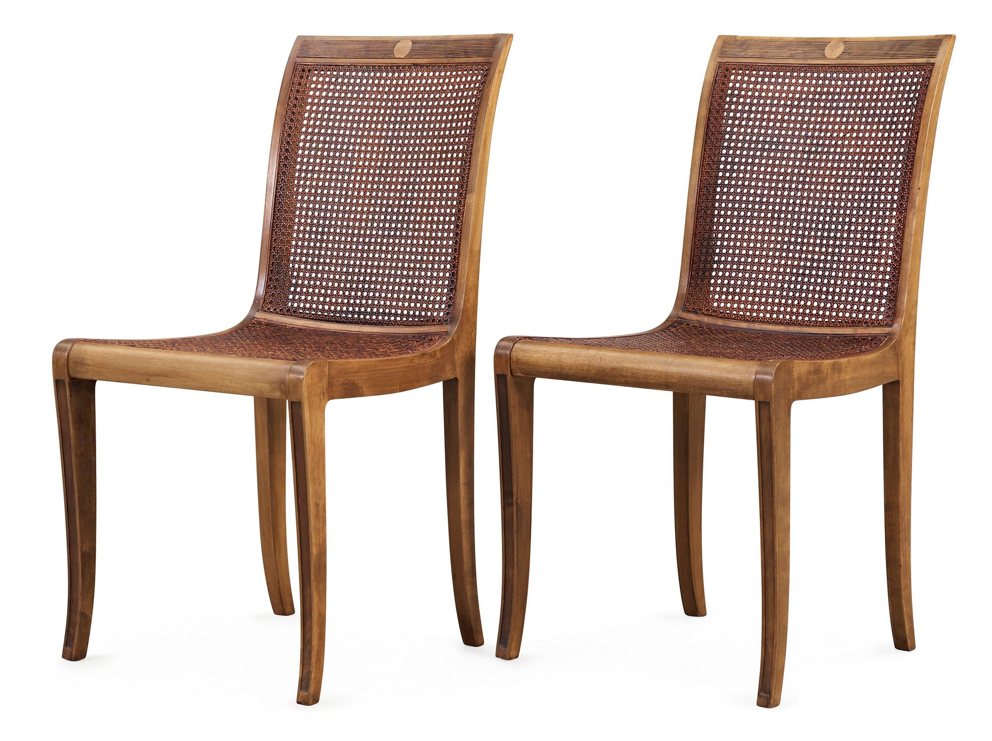 A pair of Carl Malmsten chairs by Nordiska Kompaniet 1920's.