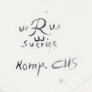 RÖRSTRAND, a set of 4 stoneware dishes, Carl-Harry Stålhane, Oskar Dahl, Sylvia Leuchovius, Sweden mid 20th century.