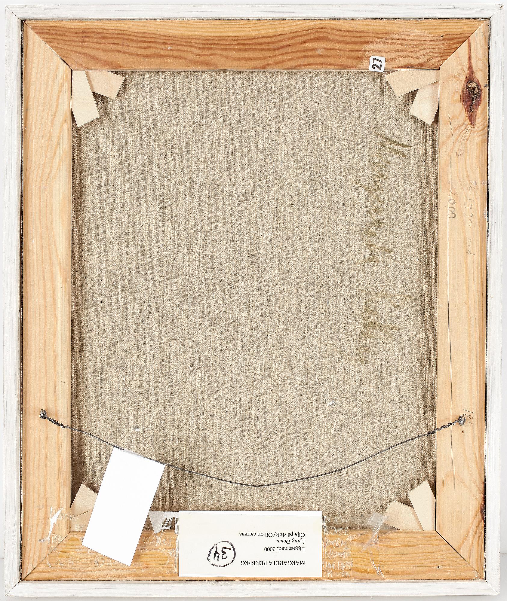 MARGARETA RENBERG, olja på duk, signerad á tergo, daterad 2000.