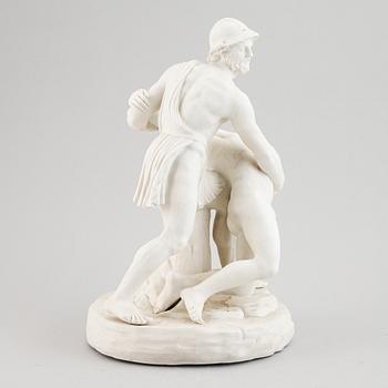 A parian ware sculpture after the Pasquino Group, around year 1900.