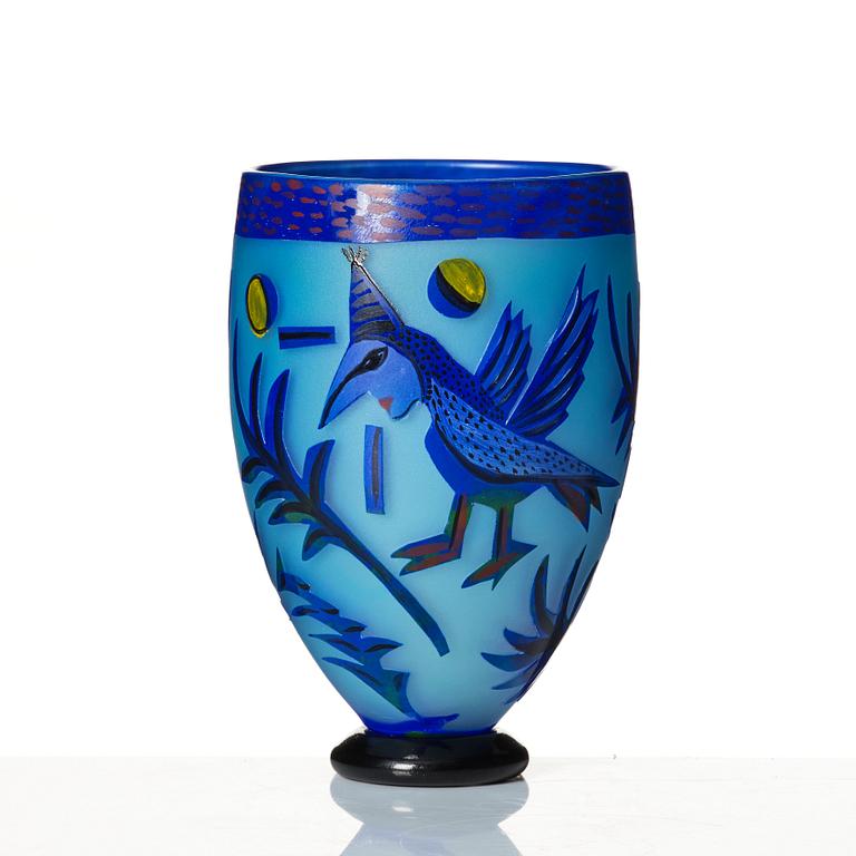 Ulrica Hydman-Vallien, a unique 'jewel glass' vase, Kosta Boda, Sweden.