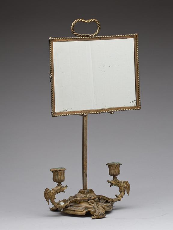LÄSLJUSTAKE. med spegel. Nyrokoko, 1800-talets andra hälft.