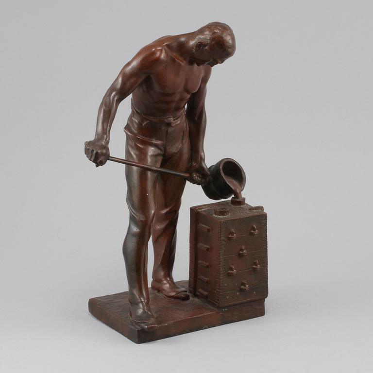 ALFRED OHLSON, skulptur, patinerad brons, signerad.