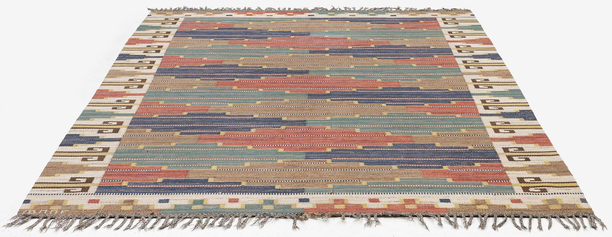Märta Måås-Fjetterström, a 'Blå heden' carpet , flat weave, c. 303 x 202 cm, signed AB MMF.