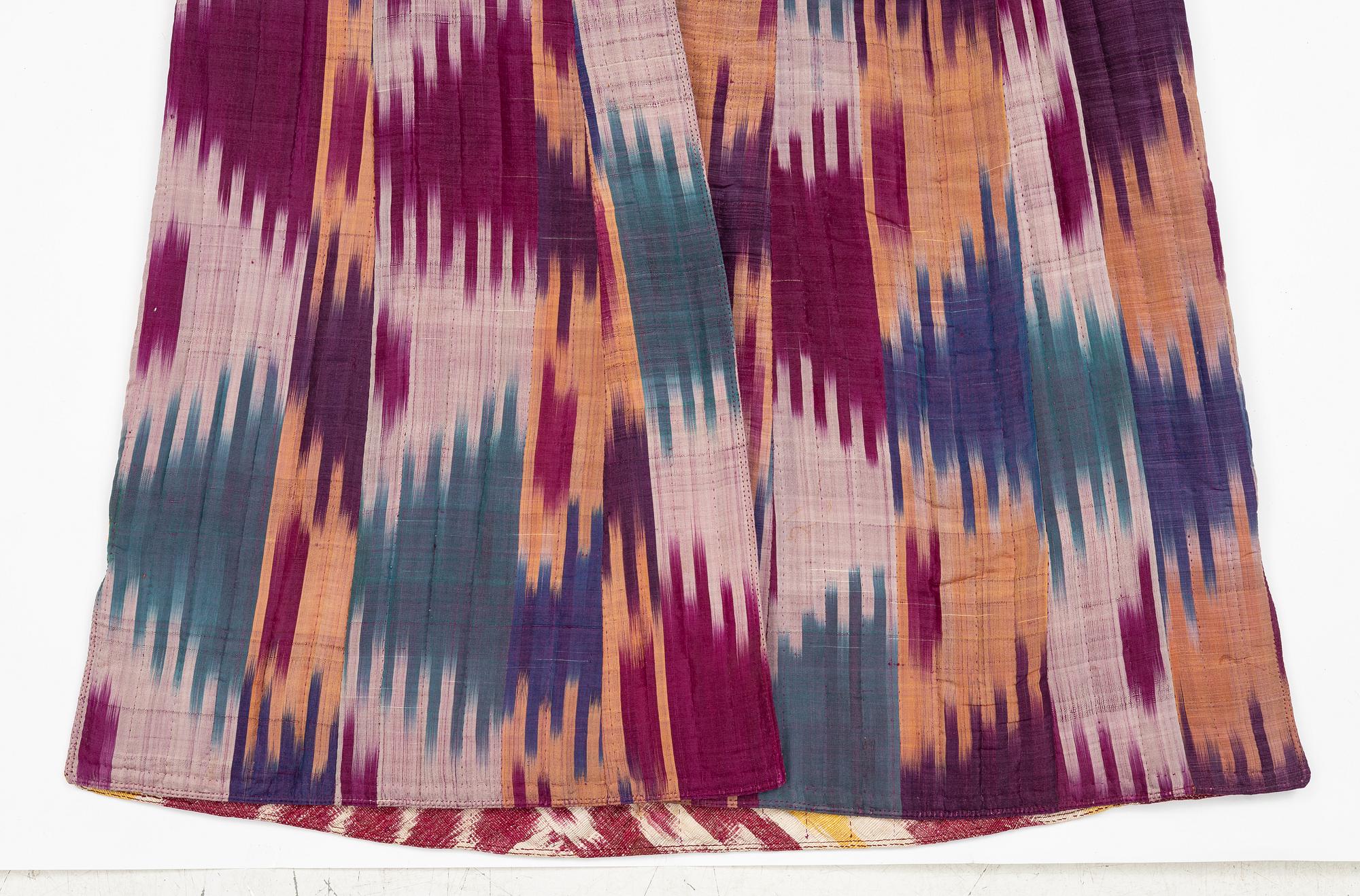 A woman’s Chapan, silk and cotton Ikat, Central Asia, 1880s.