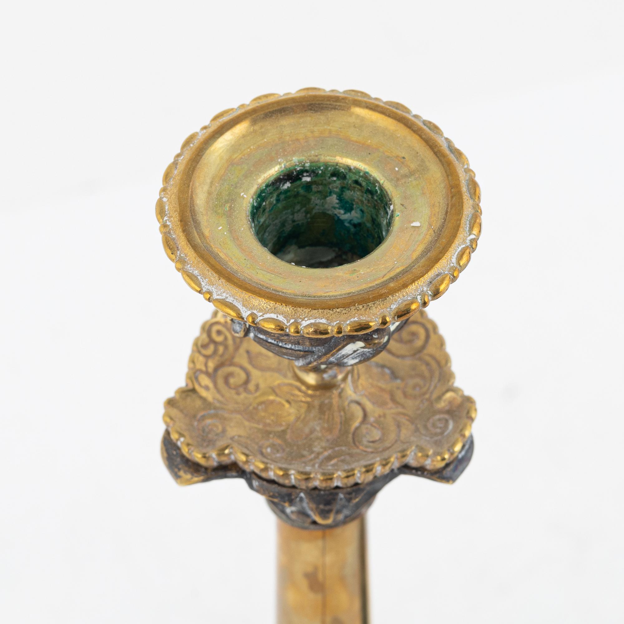 A Pair of Candlesticks, late 19th Century.