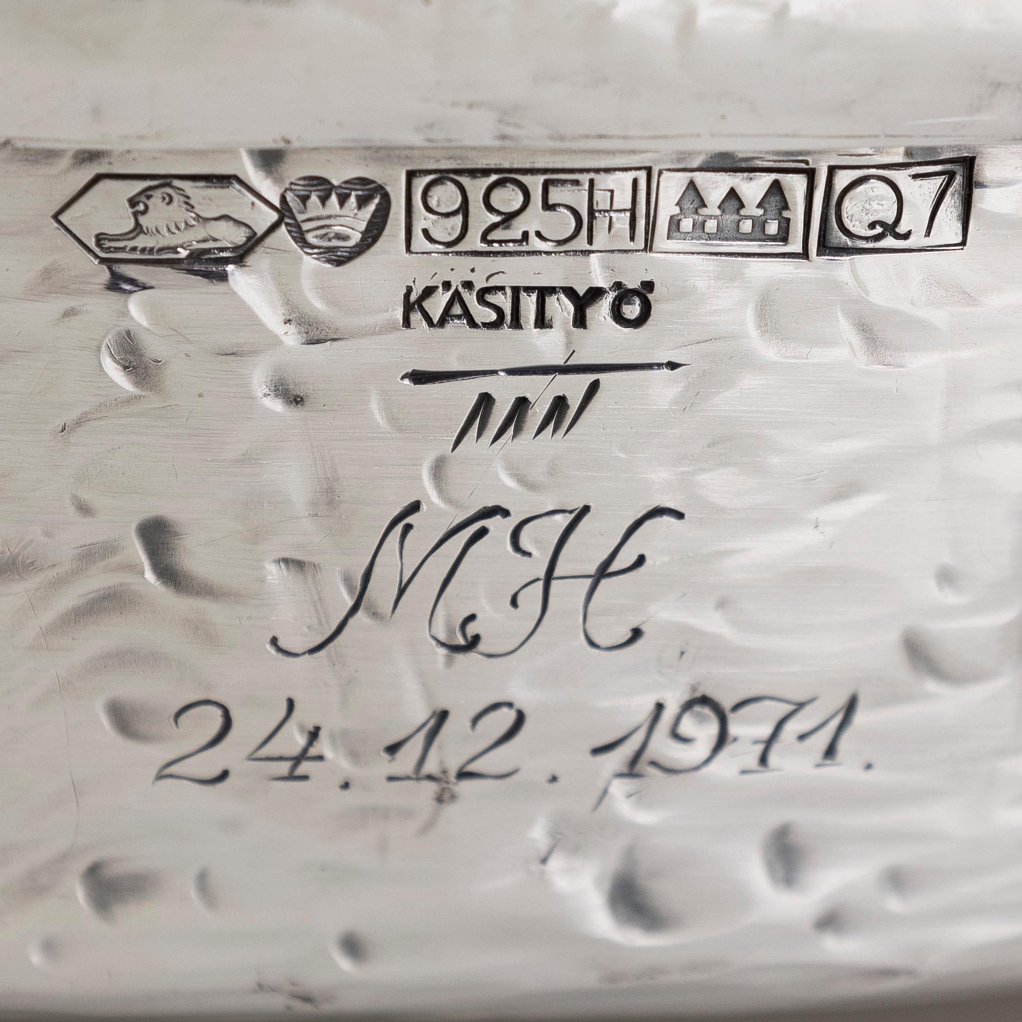 Tapio Wirkkala, skål, sterlingsilver, TW 289, Kultakeskus, Tavastehus 1969. Modellen formgiven 1963.