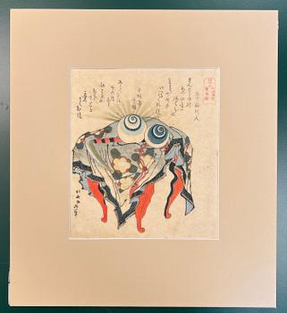 Katsushika Hokusai, efter, "The Fujiwara: Pearls of Ebb and Flow and the Coiled Scythe of the Fujiwara Clan".