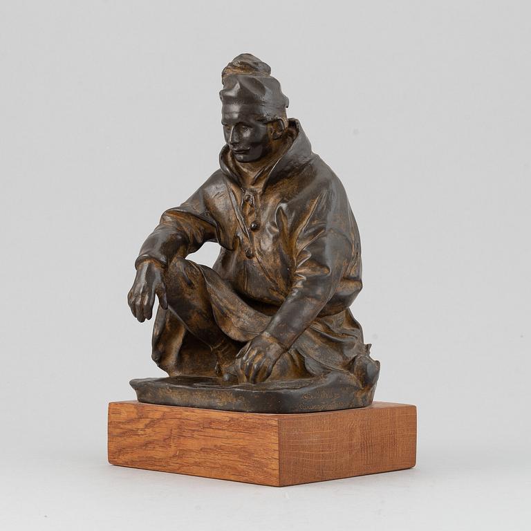 Christian Eriksso, sculpture bronze, signed Chr. Eriksson and dated Kiirunavaara 1909.