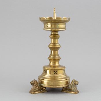 A 19th century bronze church candlestick.