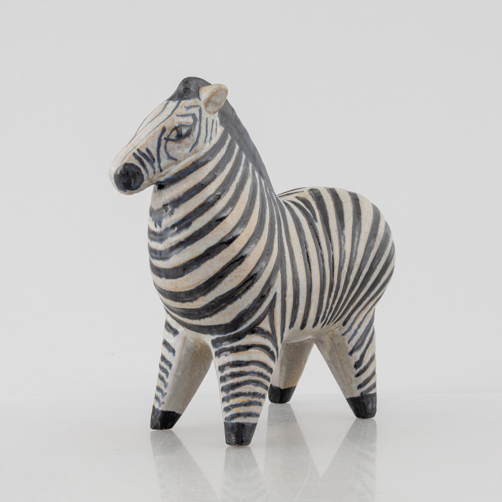 Lisa Larson, figurin, stengods, "Zebra", ur serien "Stora Zoo", Gustavsberg.