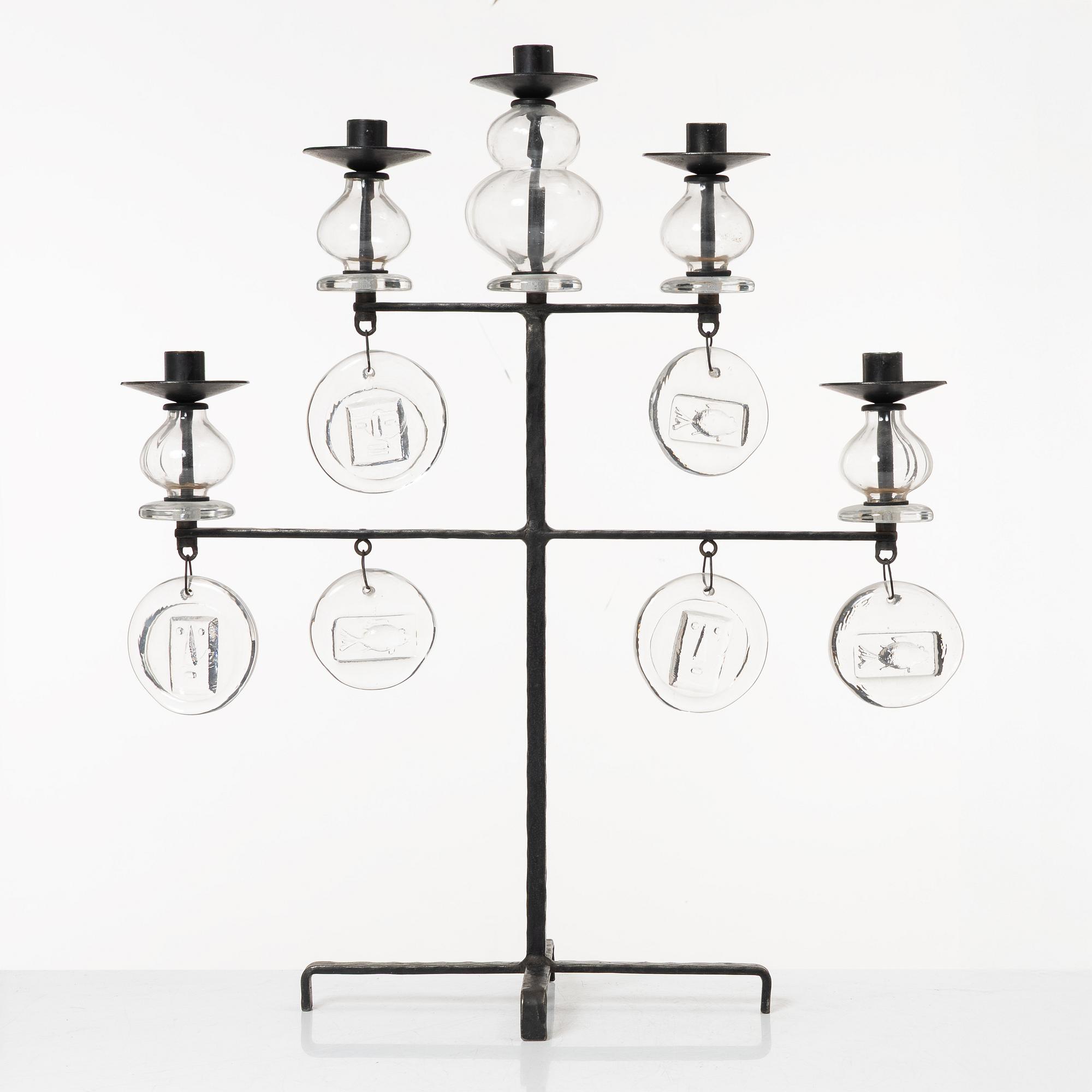 Erik Höglund, a candelabrum, Boda Smide.