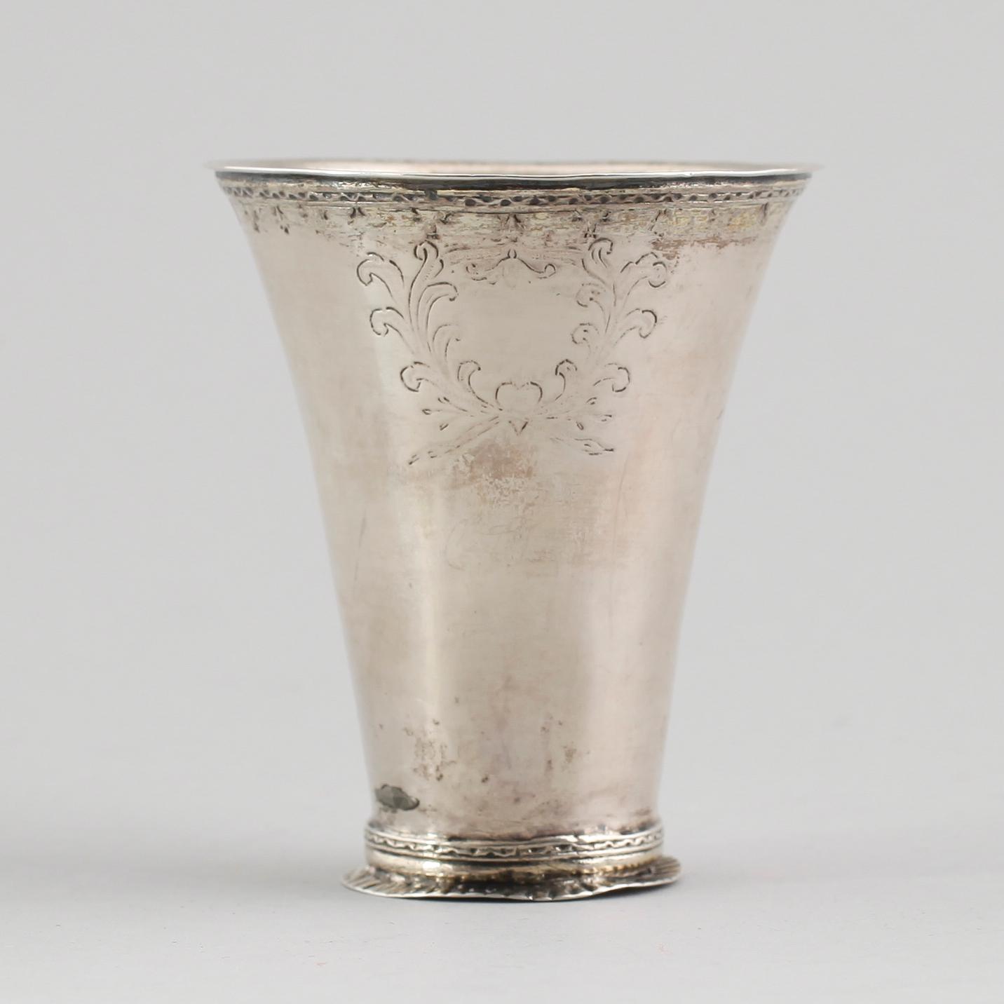 BÄGARE, silver, Aron Wangstelius, Torshälla 1778. Vikt ca 59 g.