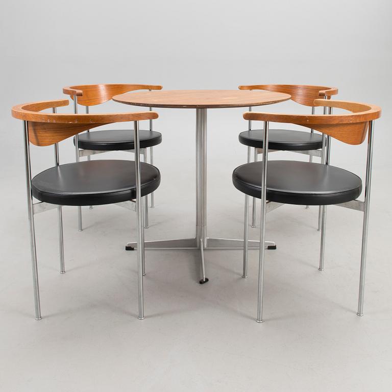 FREDRICK SIECK, table and chairs 1163 for Fritz Hansen, Denmark 1960s/1970s.