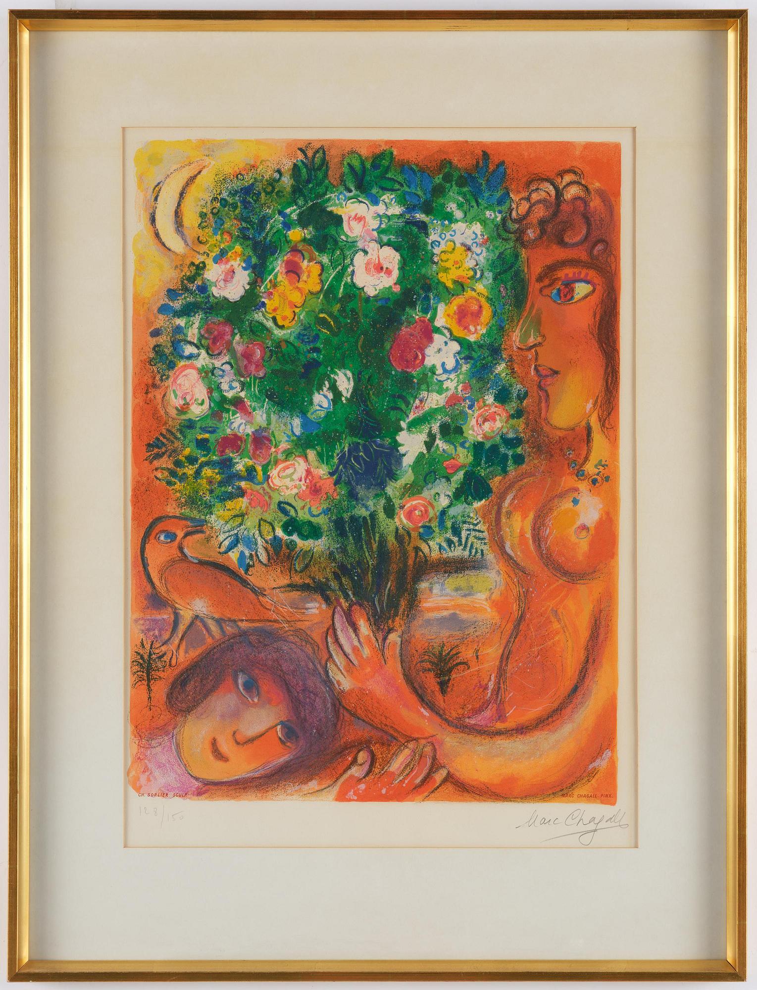 Marc Chagall, after, "Femme Bouquet".