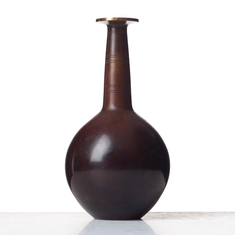 Just Andersen, JUST ANDERSEN, a patinated bronze vase, Denmark 1930's.