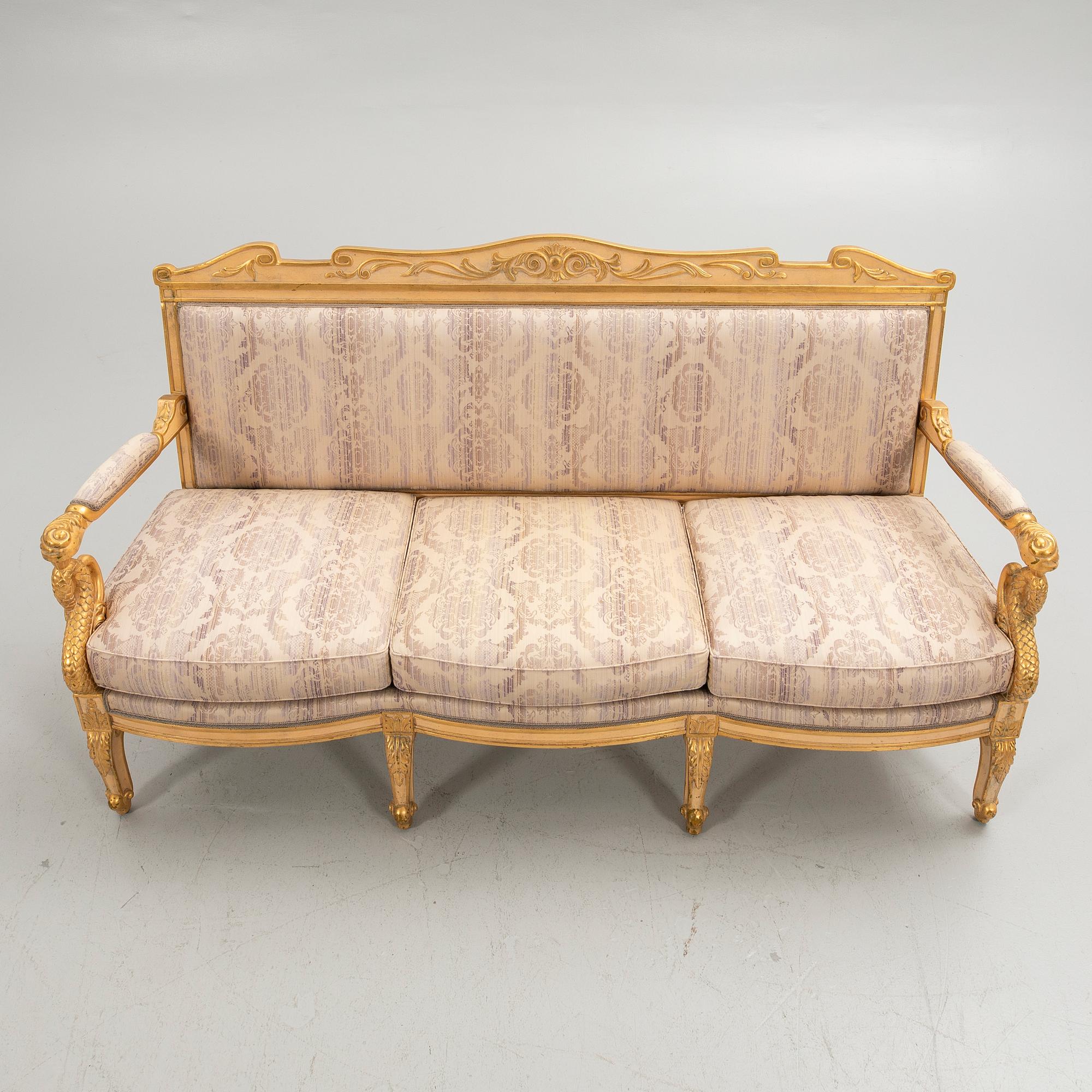 Soffa, empirestil, 1900-talets första hälft.