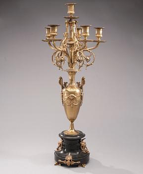 KANDELABER, FÖR 6 LJUS, empirestil, 1800-talets slut.
